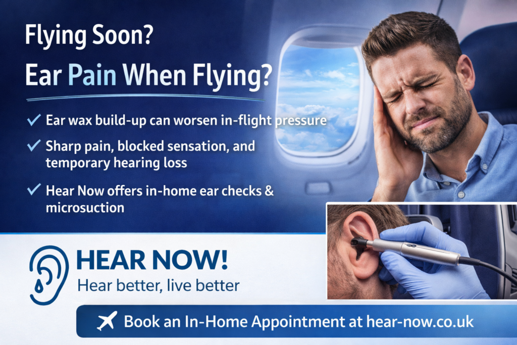 Ear pain during flight caused by ear wax build-up